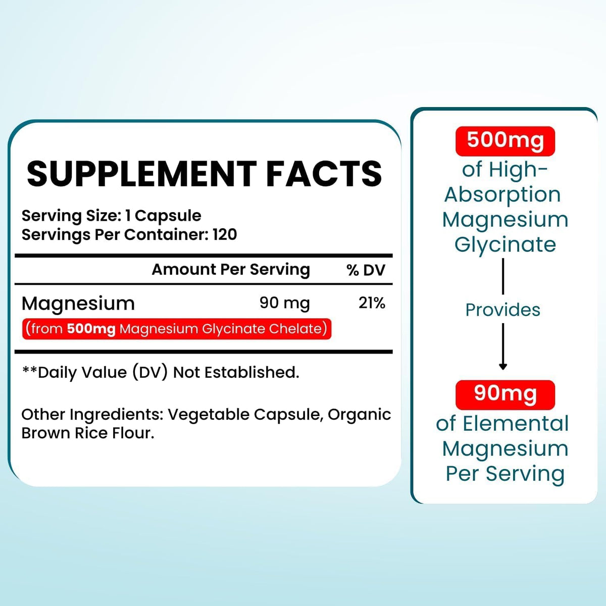VITBOOST Magnesium Glycinate 500mg - Support Sleep 120 Veggie Capsules | Stress Support High Absorption Chelated Supplement - Non-GMO, 3rd Party Tested - Made in USA