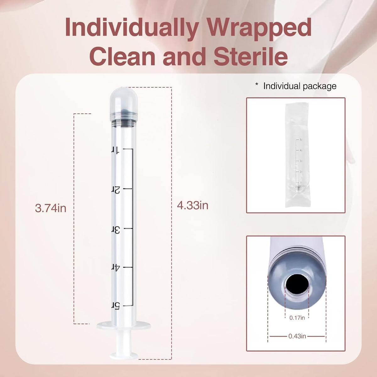 20 Pack Disposable Vaginal Cream Applicators - Fit OTC Gels, Lubes, Premarin, Estrace, Preseed or Creams Products - Comfortable Design, Individually Wrapped, Dosage Markings