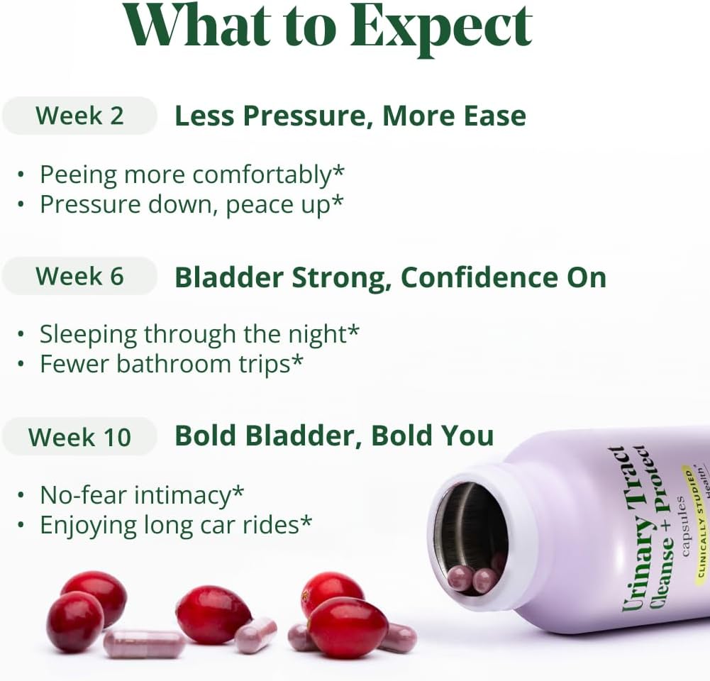 Semaine Urinary Tract Cleanse & Protect – 30 ct, Bladder Support Supplement for Women, Flushes Urinary Tract. Combines Cranberry Proanthocyanidins with Hibiscus.