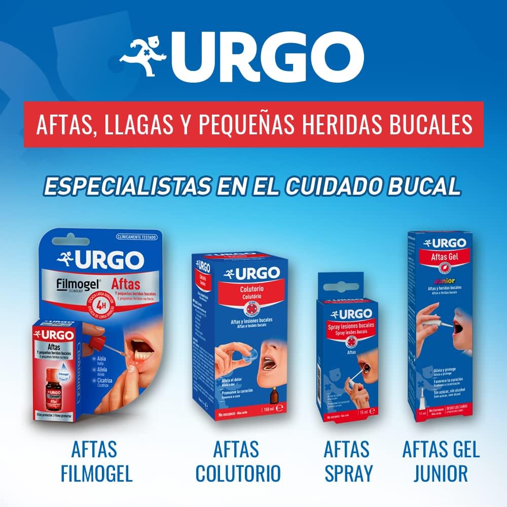 Urgo - Thrush Spray - Treatment for thrush, sores and small mouth wounds with Hyaluronic Acid, Relief and healing of mouth sores - Spray 15ml