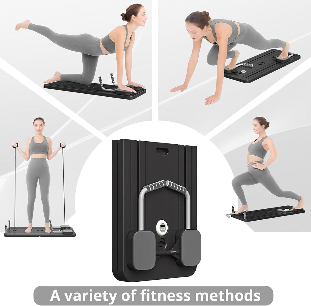 JANUA Pilates Board - Pilates Reformer Set, Multi-Purpose Foldable Pilates Reformer Board for Home, 5 in 1 Pilates Sliding Board