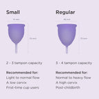 Saalt Soft Menstrual Cup – Reusable Period Cup – Made for Comfortable, Leak-Free Protection Up to 12 Hours – BPA & Latex Free – Includes Cup & Carry Bag (Regular, Mountain Iris)
