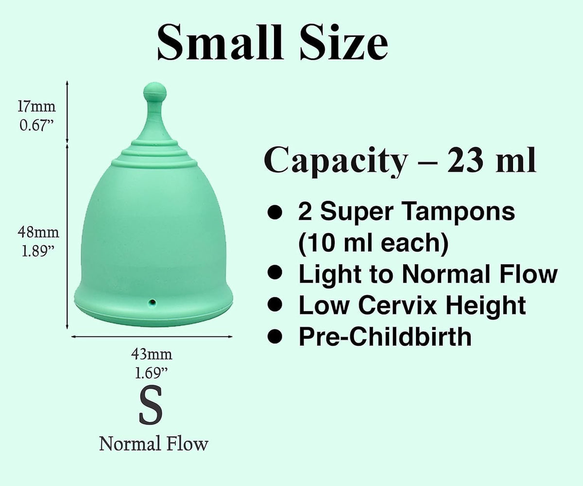 Shordy Menstrual Cup, Set of 2 (Small) Pack of 2 with Mini BOX, Period Cup Made with Medical Grade Silicone, Hygienic and Safe, Better Alternative to Sanitary Pads and Tampons