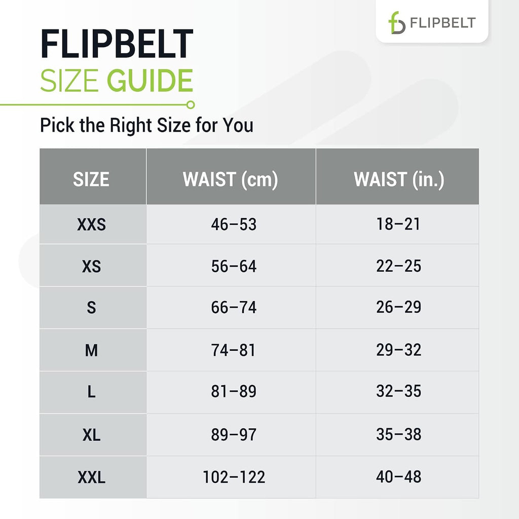 FlipBelt Lightweight Running Air Belt, Fitness and Running Fanny Pack for Women and Men, Non Chafing Waist Band Pack for Phone, Keys, Money, Moisture Wicking Storage Belt, USA Company