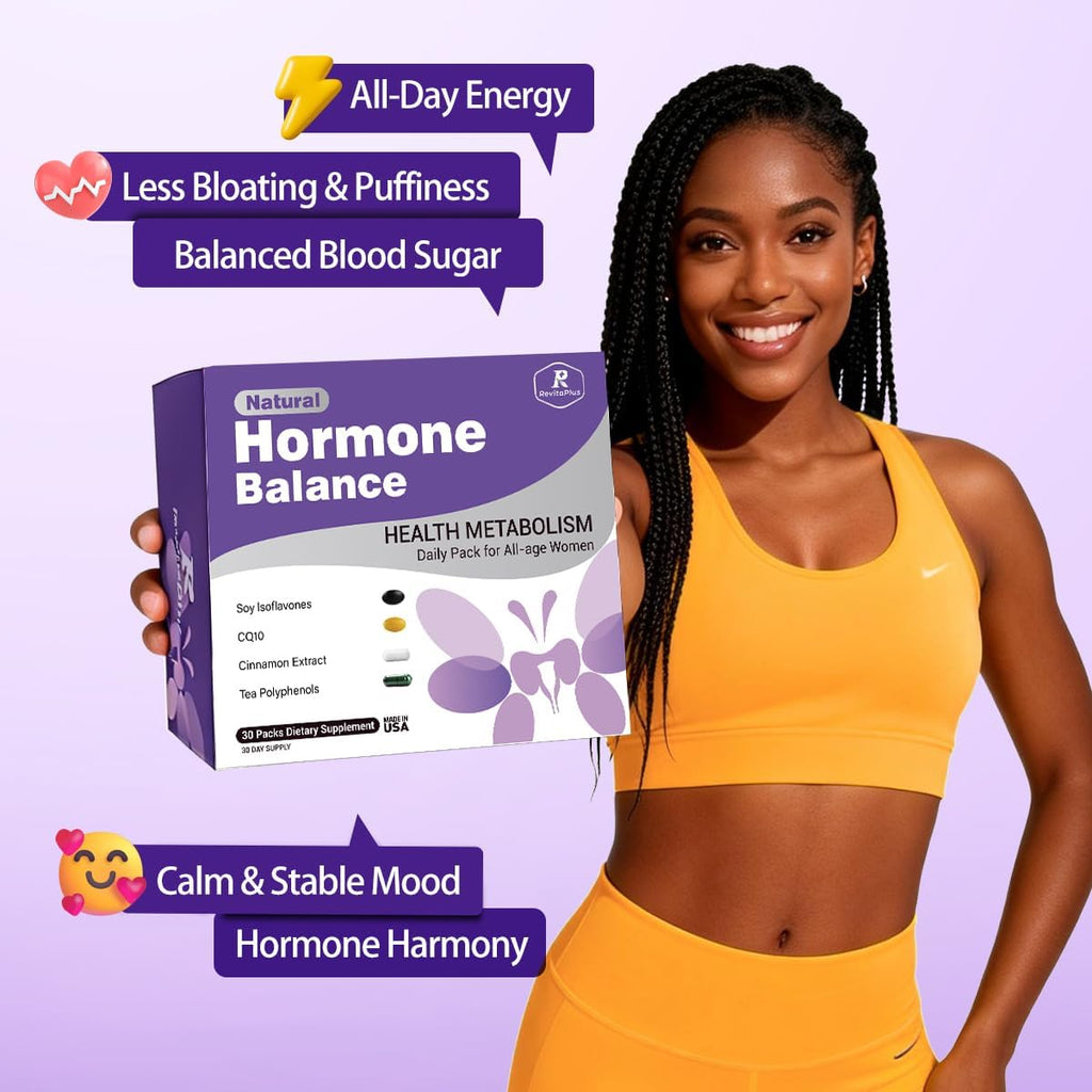 Natural Hormone Balance for Women, Menopause Supplements for Women with Evening Primrose Oil,CoQ10,Soy Isoflavones, Daily Pack Supports Peri+Menopause+Post, PMS,Metabolism,Mood,Energy 30Packs