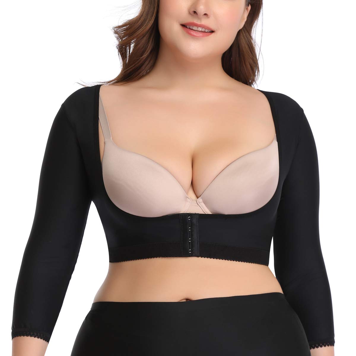 woahee Women's Arm Shaper Plus Size Arm Faja Compression Sleeve Garment Post Surgical Arm Shapewear