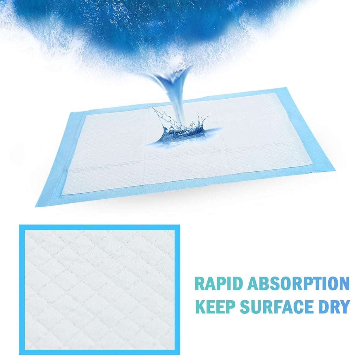Timoo 100 PCS Disposable Changing Pad Leak-Proof Underpad Bed Table Protector Mat, Soft Non-Woven Fabric, 17 Inches x 13 Inches