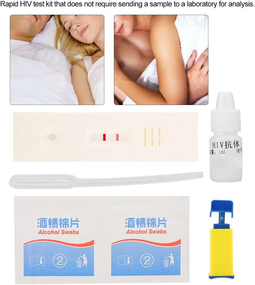 HIV Self-Test Kit, Rapid and Accurate Results in Minutes, for Home Use with Blood Collection Needle, Diluent, and Alcohol Pad, Compact and Portable Design