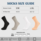 Compression Crew Socks for Women Thin Lightweight (15-20 mmHg) for Athletic Nurses Circulation Support Socks, 4 Pairs