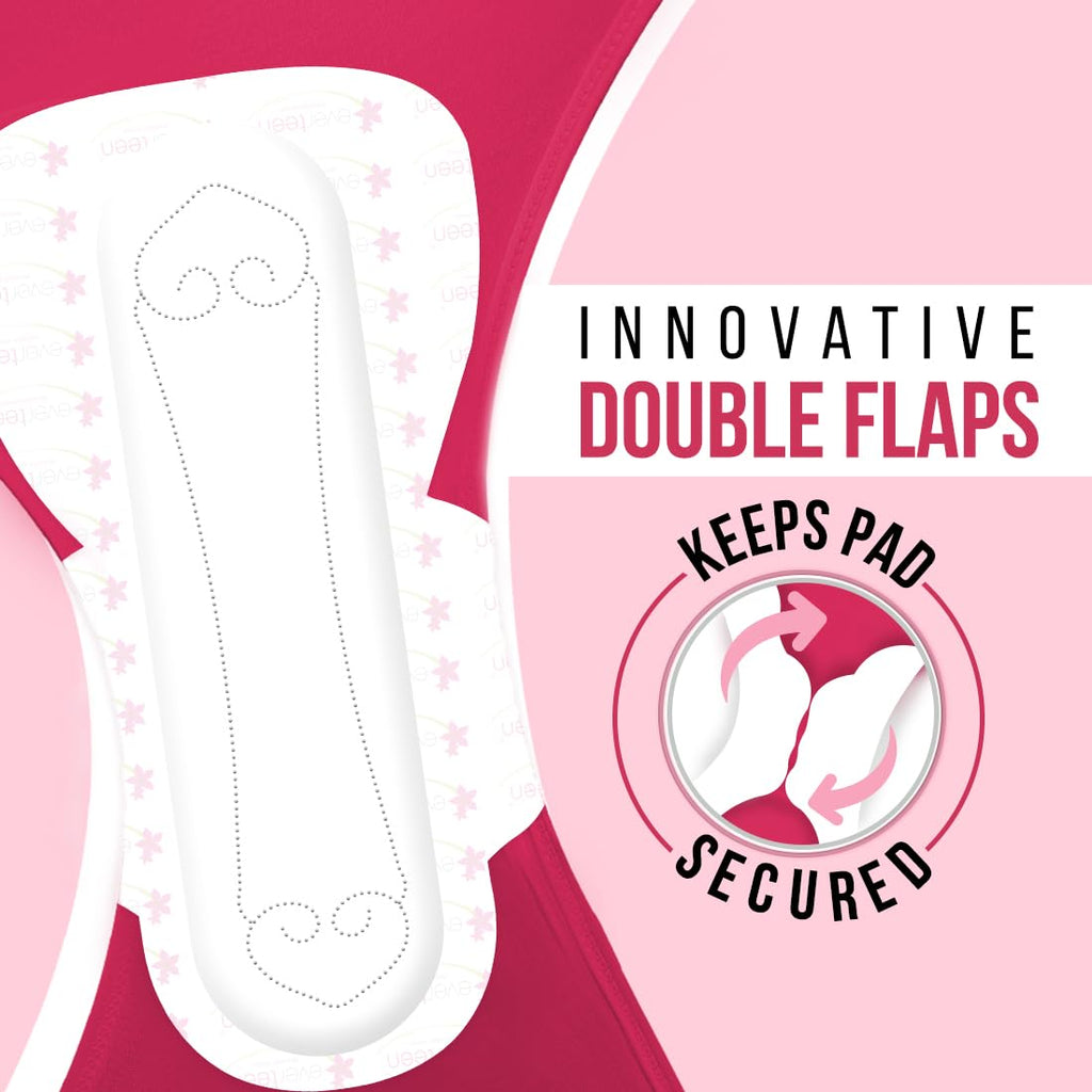 everteen Sanitary Pads XXL for Women 80 Pads, Cotton Soft Sanitary Napkin XXL 320mm, Extra Long Pad for Heavy Flow, Wider Back Coverage for No Stains, Rash Free 8 Layer Protection (40 Pads Each) Pack of 2