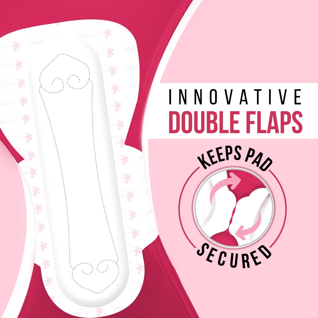 everteen Sanitary Pads XXL for Women 80 Pads, Cotton Soft Sanitary Napkin XXL 320mm, Extra Long Pad for Heavy Flow, Wider Back Coverage for No Stains, Rash Free 8 Layer Protection (40 Pads Each) Pack of 2