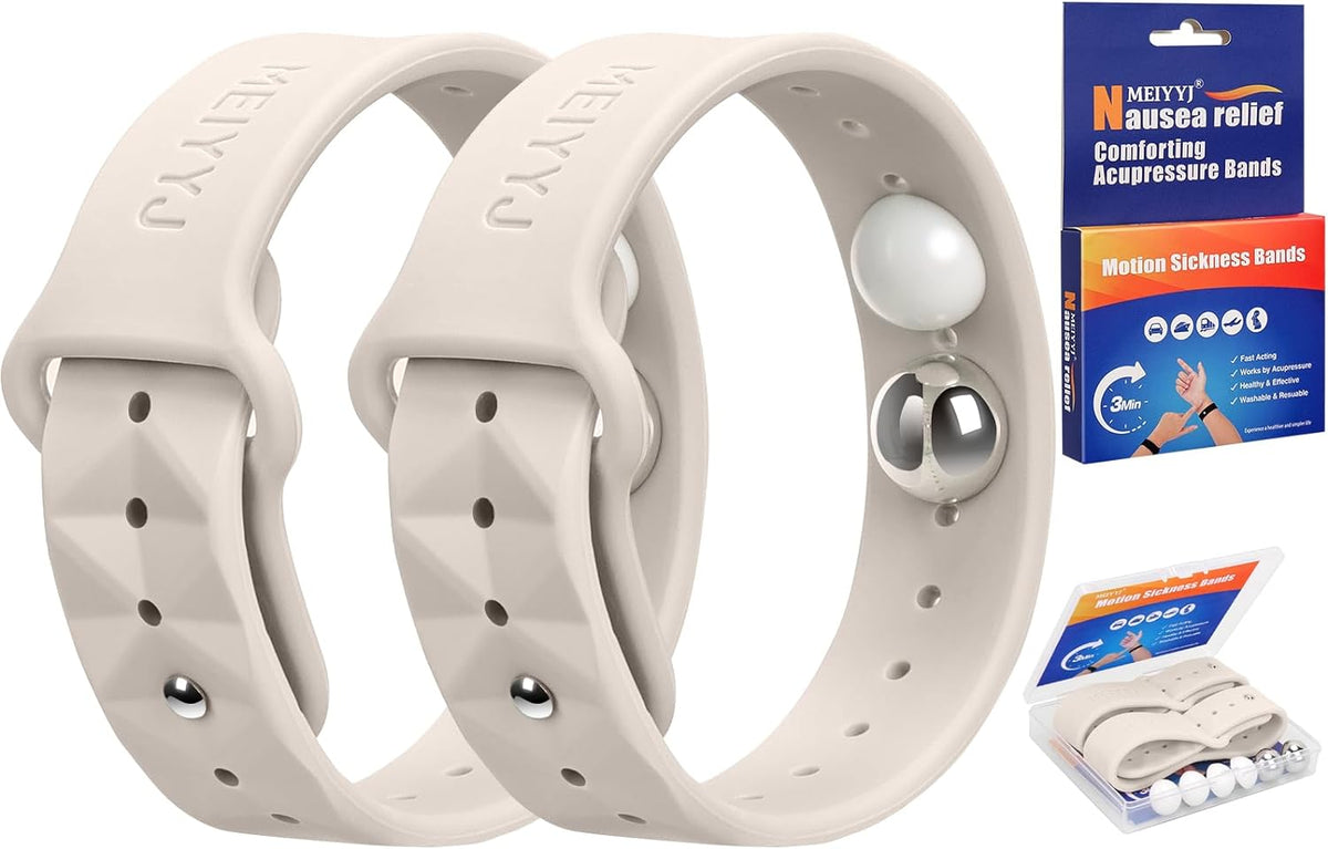 Motion Sickness Bracelets for Adults & Kids Sea Sickness Wristbands for Travel Anti Nausea Bands for Motion & Morning Sickness Relief for Pregnant Women-Ideal for Car Air Cruise Travel-Star Light