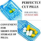 JohnBee Pill Cutter for Small or Large Pills, Cuts Vitamins (Blue)