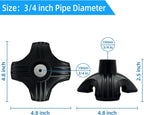 XSL Cane Tips - Heavy Duty Rubbers Self Standing Quad Base Replacement Walking Cane Tips