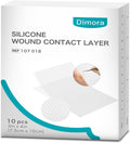 Dimora Silicone Wound Contact Layer, Non-adhering Dressing, Transparent Wound Dressing Pads, 3in x 4in (7.5cm x 10cm), 10 pcs