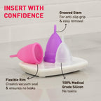 Sirona Reusable Menstrual Cup for Women (Small) with Microwaveable Sterilizer (1 Cup + 1 Sterilizer) | FDA Approved | 100% Medical Grade Silicone | Rash Free & Leak-Proof Protection for 8-10 Hours