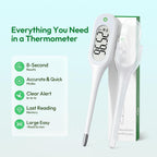 8 Seconds Basal Thermometer for Adult & Kids, Accurate & Safe Thermometer | Fever Alarm and Memory Recall, Oral, Ovulation or Underarm Use