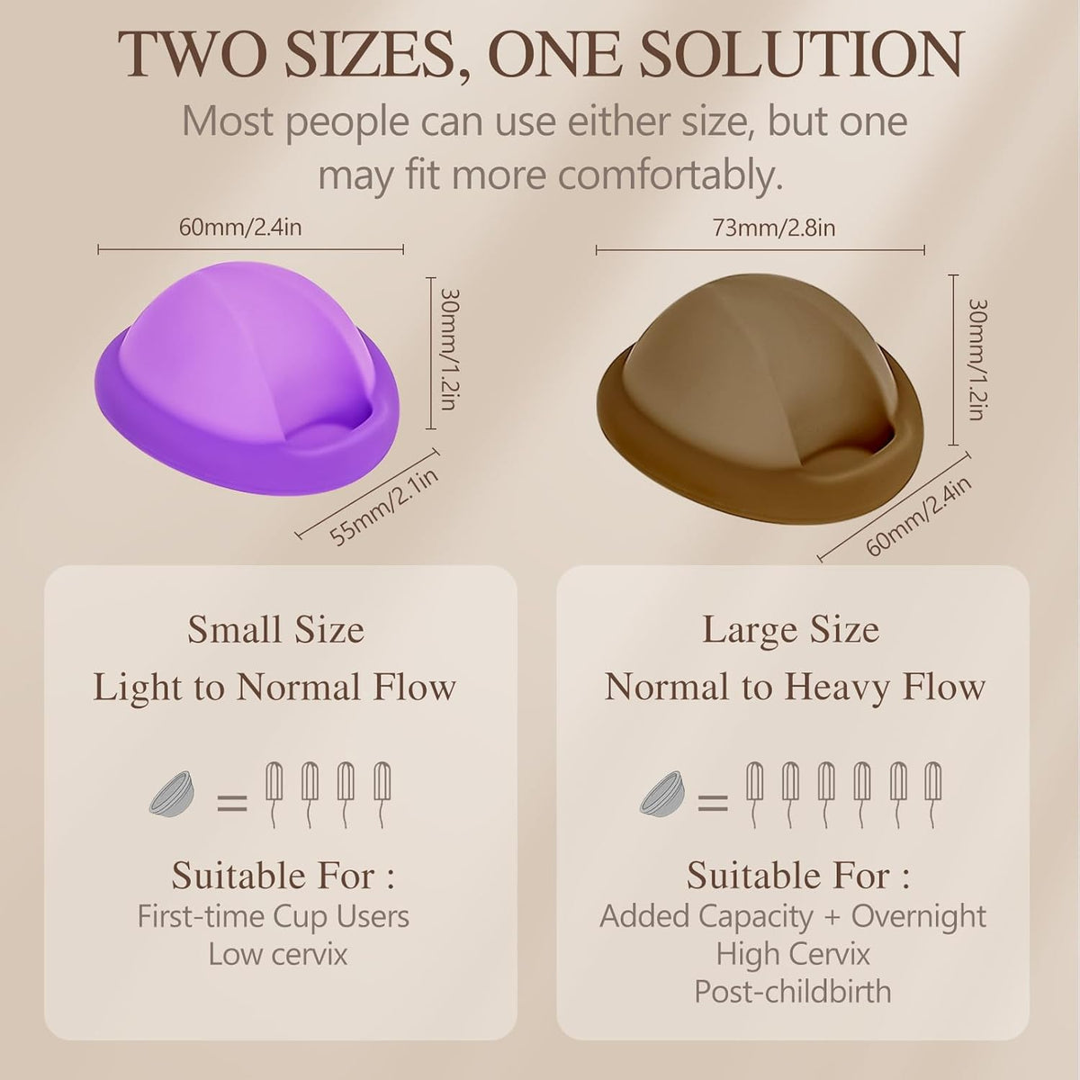 YTYOMUR Reusable Menstrual Disc - Soft & Comfortable, Leakproof Menstrual Cup Alternative - Set of 2 (Large & Small Sizes)