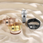 Custom Medical Bracelet for Women Men - Personalized Engraved Stainless Steel Waterproof Emergency Alert Medical ID Bracelet Allergy Wristband