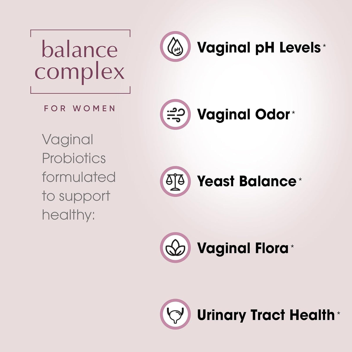 Balance Complex 17-in-1 Vaginal Health 100 Billion Probiotics for Women pH Balance with Cranberry & D-Mannose | Promote Urinary Tract Health for Vaginal Odor & Vaginal Flora, 60 Capsules