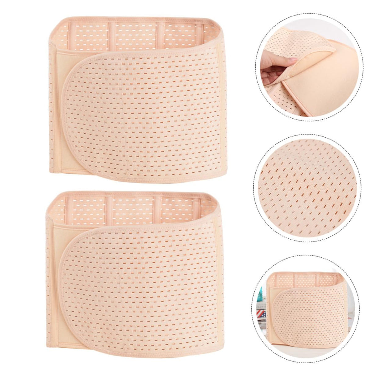 SUPVOX Belly Recovery Belts Workout Slimming Belly Bands for Women Premium Breathable Fabric Postpartum Support Abdominal Compression 95X23Cm Beige