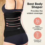 Postpartum Belly Belt for Women - 3 in 1 Tummy Tucker | Waist, Pelvis & Back Support | Fat Slimming Shapewear After Delivery & C-Section | Adjustable Fit 30-46” (Made in India)