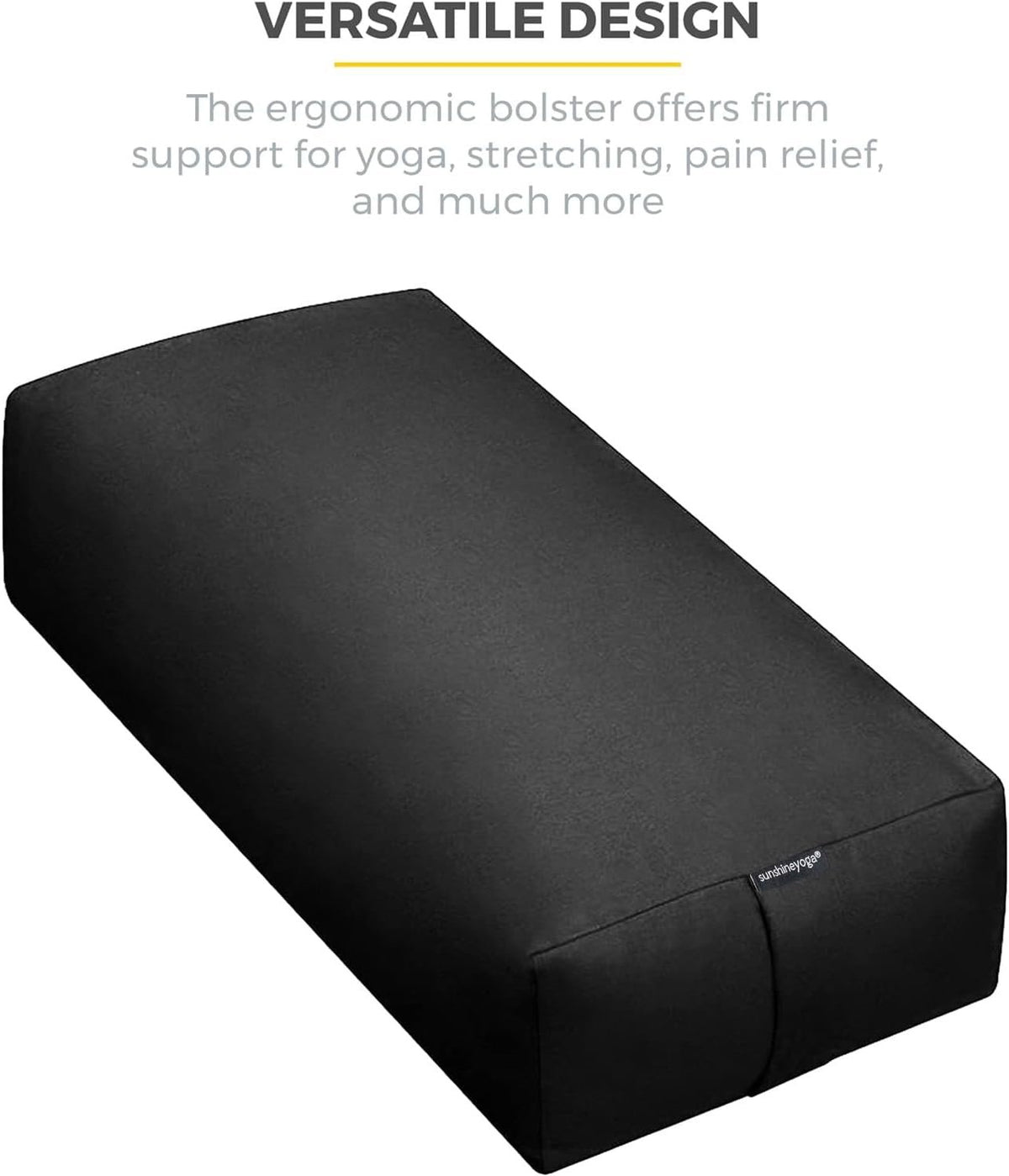 Firm Large Yoga Bolster, 24x12x6in
