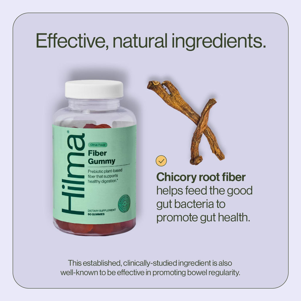 Hilma Prebiotic Fiber Gummies, 60 Count Citrus Flavor