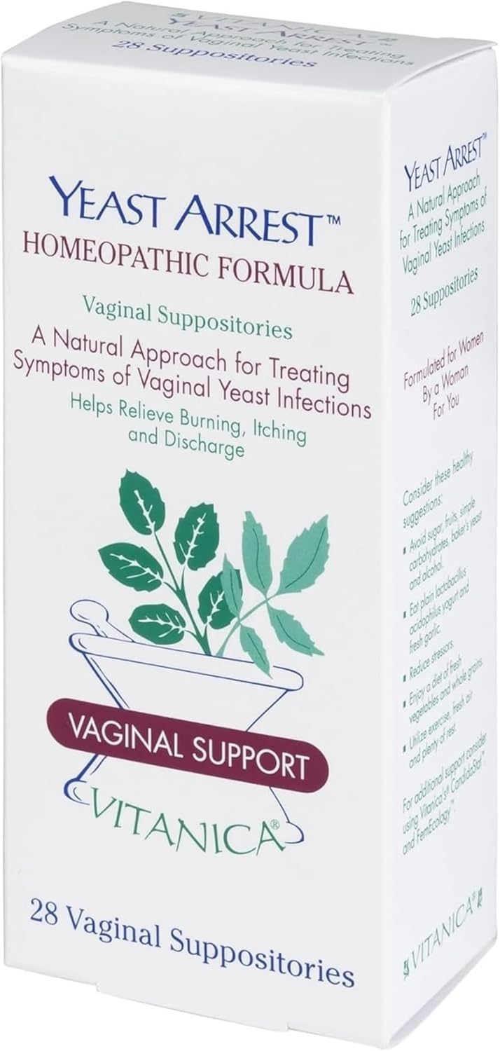 Vitanica Yeast Arrest Vaginal Support 28 Vaginal Suppositories