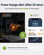 WiFi Freezer Thermometer Alarm with Digital Monitor Hub, App and Email Alerts, 2-Year Data Export, No Subscription Fee, 2 Remote Temperature Sensors for Home Refrigerator, Fridge, Freezer