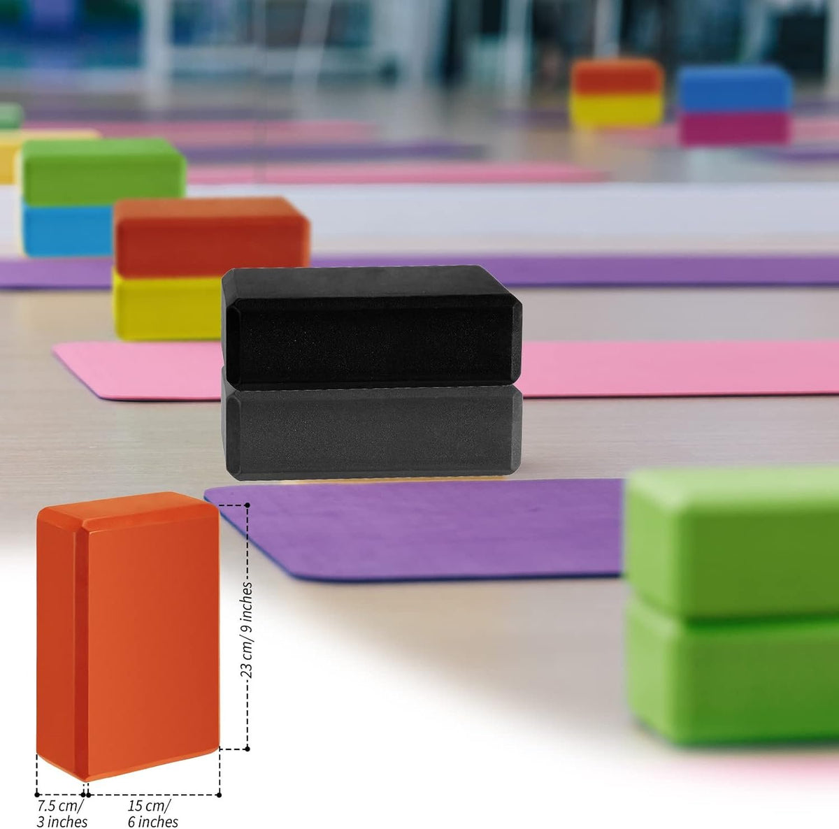 10 Pcs Foam EVA Yoga Blocks Lightweight Non Slip Supportive Yoga Bricks for Pilates Stretching and Meditation, Women Men Yogi Beginners