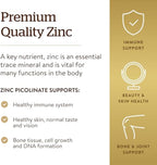 Solgar Zinc Picolinate 22 mg, 100 Tablets - Promotes Healthy Skin - Supports Immune System, Normal Taste & Vision - Antioxidant – Non-GMO, Vegan, Gluten Free, Kosher - 100 Servings