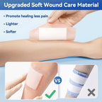 Dimora 20 Count Silicone Super Absorbent Wound Dressing - Gentle Border 5" x 5" Adhesive Bandages for Diabetic Foot Ulcers, Heavy Exudate Wound Care Pads with Ultrasorb Polymer