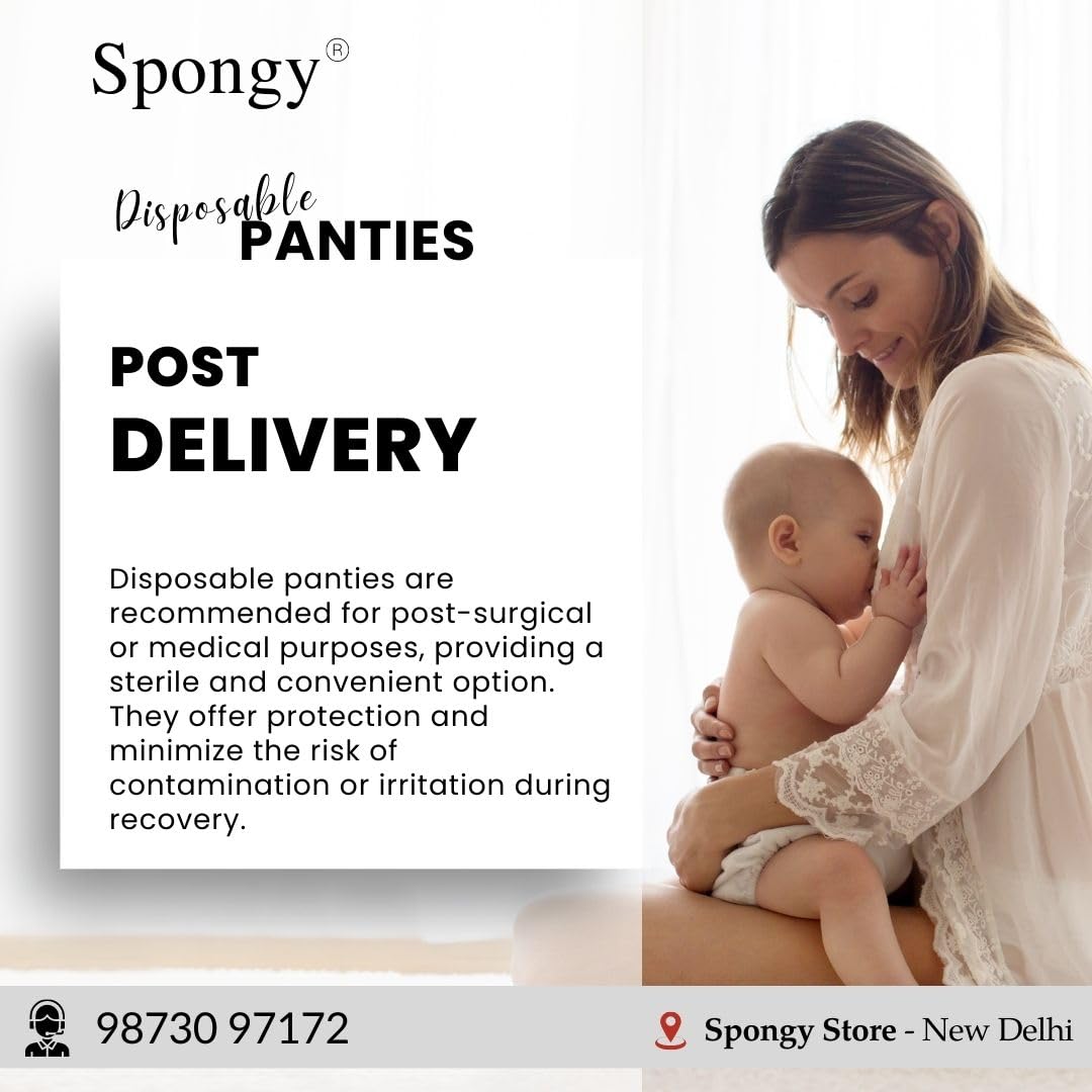 SPONGY Women's Use & Throw Disposable Panties for Spa l Menstruation l Postpartum l Travelling l Hospitalization l Body Herbal Treatment l Body Massage Panties-(Pack of 10) White