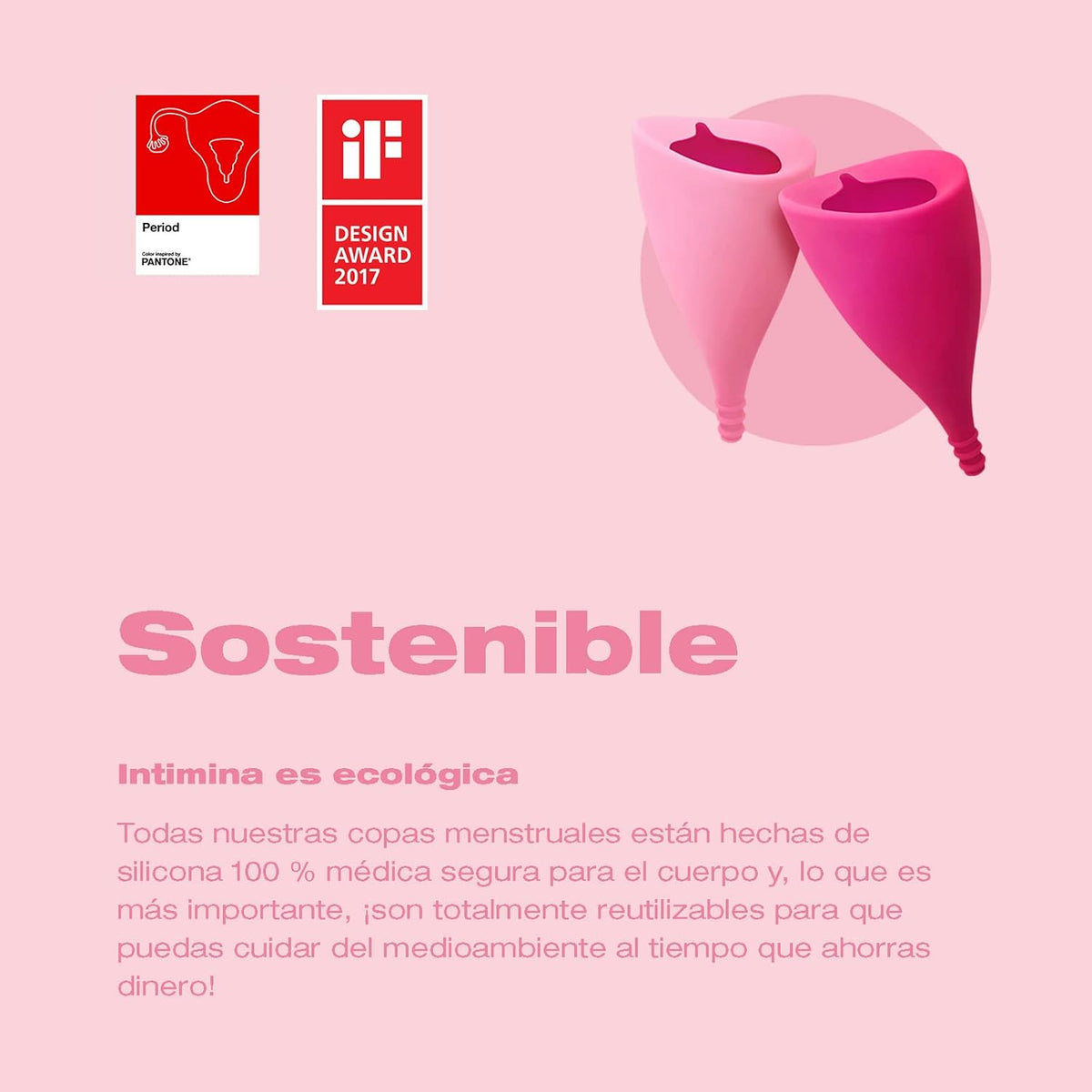 INTIMINA Lily Cup One - Copa Menstrual Plegable Ideal para Principiantes y Adolescentes, Fuchsia