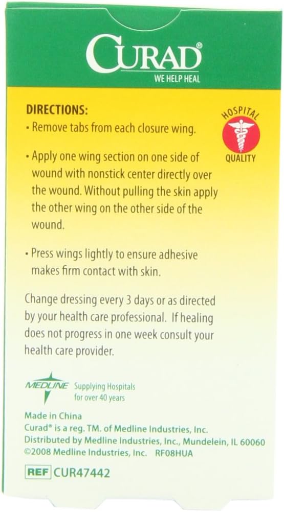 Curad Waterproof Butterfly Adhesive Bandages, 1.75" x .375", 12 Count