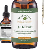 Native Remedies UTI-Clear Herbal Supplement - 100% Natural Tincture with | Buchu, Bearberry, Lemon Balm & More - Supports Urinary Tract & Bladder Health, pH Balance, Bloating Relief - 2 oz Bottle
