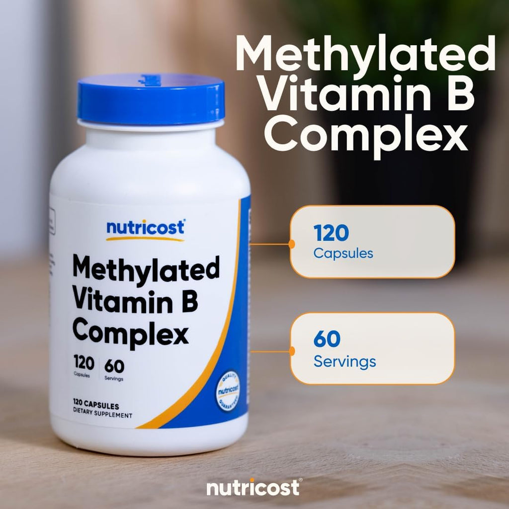Nutricost Methylated Vitamin B Complex 120 Capsules, 60 Servings | Gluten-Free