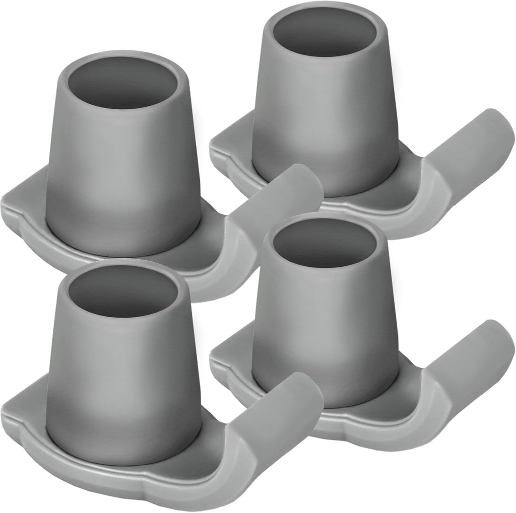 Dotday 4 Pack Walker Skis Glides, Universal Walker Accessories for Seniors | Walker Glides for Folding Walker, Durable Easy-Glide Mobility Aid, Walker Feet Replacement, Universal 1-1/8 inch, Gray