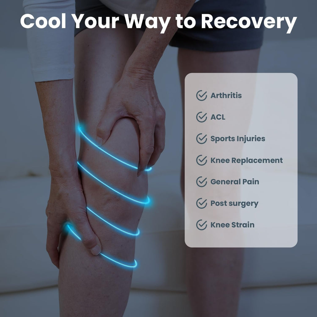 Knee Ice Pack Wrap (1 Pack) - Adjustable Ice Pack for Knees Surgery, Replacement, Arthritis Pain, ACL, Sports Injuries, Post Surgery, for Long Duration - 1 Pack