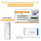 Troponin I Rapid Test Kit for Cardiac Screening/Detection in Blood - Pack of 2 Test Kits