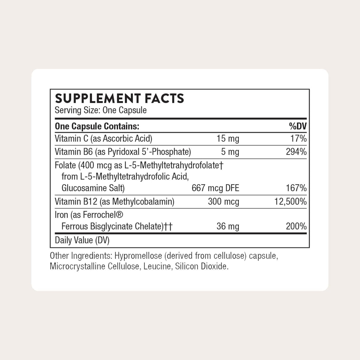 THORNE Advanced Iron Complex, Chelated Iron Supplement, 60 Capsules | Elemental Iron, Folate, B and C Vitamins for Optimal Absorption, Complete Blood Support Formula*, Third-Party Certified