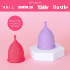 2 Menstrual Cups and Applicator Bundle - No Metals or Toxins - 100% Medical-Grade Silicone - Softest Reusable Period Cup - Inserts Like a Tampon - Capacity of 4 and 6 Tampons