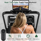 THERUN Walking Pad with Handle Bar, Compact Under Desk Portable Treadmill