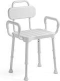 Loyoda Shower Chair for Inside Shower with Back & Arms, Ideal for Seniors | Height Adjustable Shower seat for Disabled, 350 lb Capacity, Non-Slip, Rust-Resistant Aluminum Frame