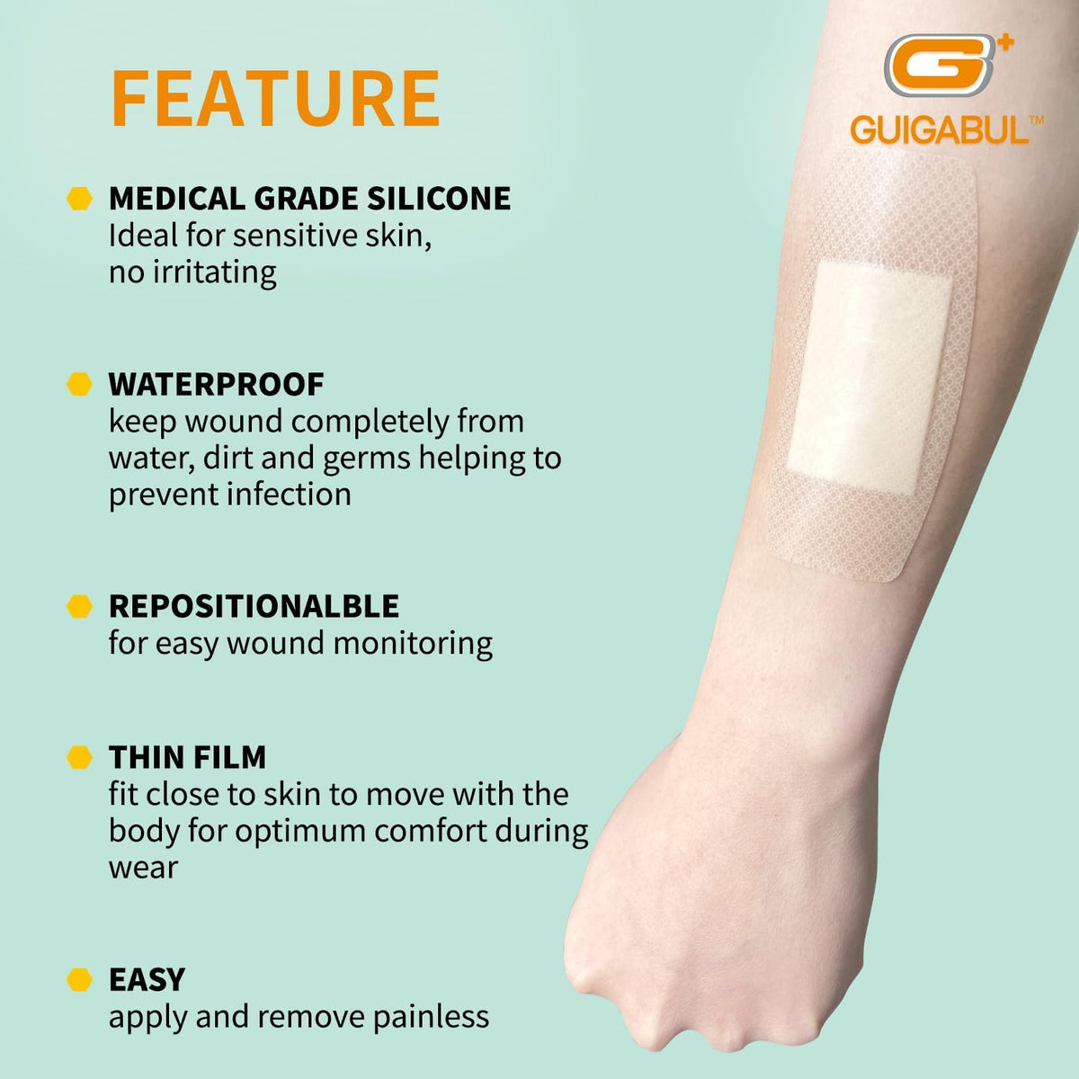 Waterproof Silicone Bandages for Sensitive Skin Variety Pack | 48 Counts Painless Removal Hypoallergenic Latex Free 0.75"x3" (36 Counts) and 1.63"x4" (12 Counts)