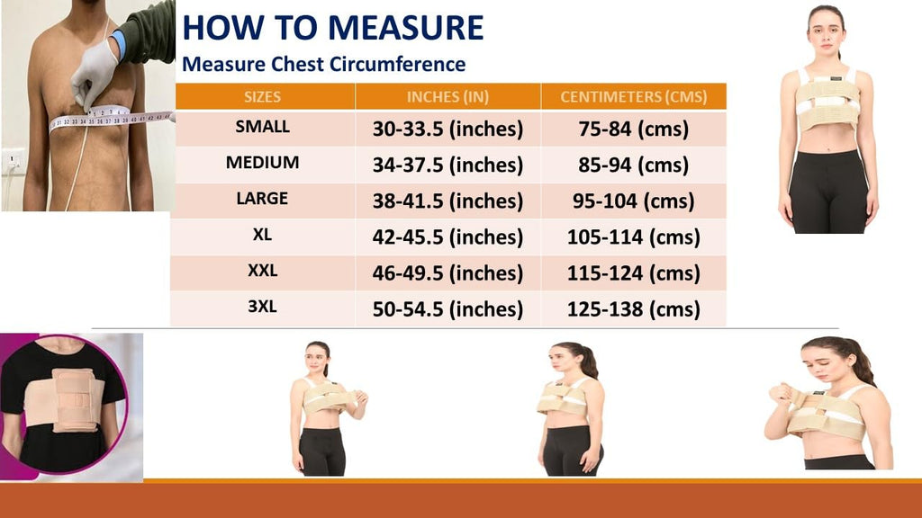 Sternal Corset || UNISEX || Post Surgical Chest Support Brace || Post Bypass and Heart Surgery Recovery || Adjustable Post-Operative Chest Compression Garment || (Medium, Beige)