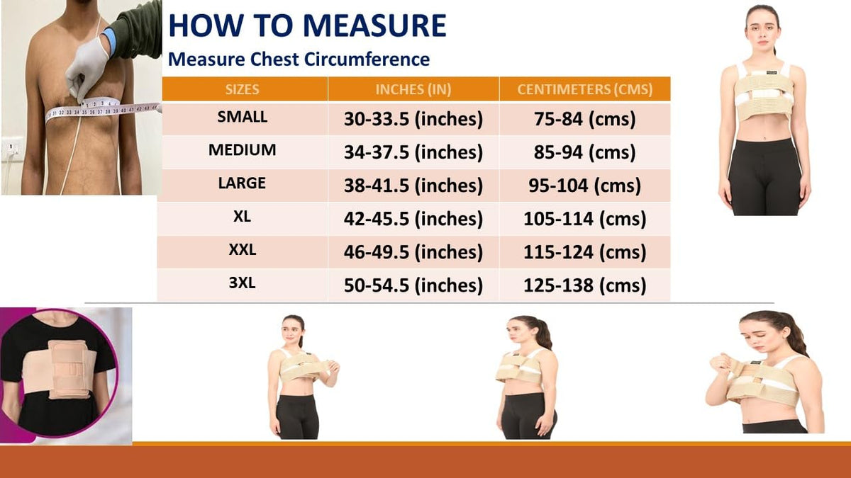 Sternal Corset || UNISEX || Post Surgical Chest Support Brace || Post Bypass and Heart Surgery Recovery || Adjustable Post-Operative Chest Compression Garment || (Medium, Beige)