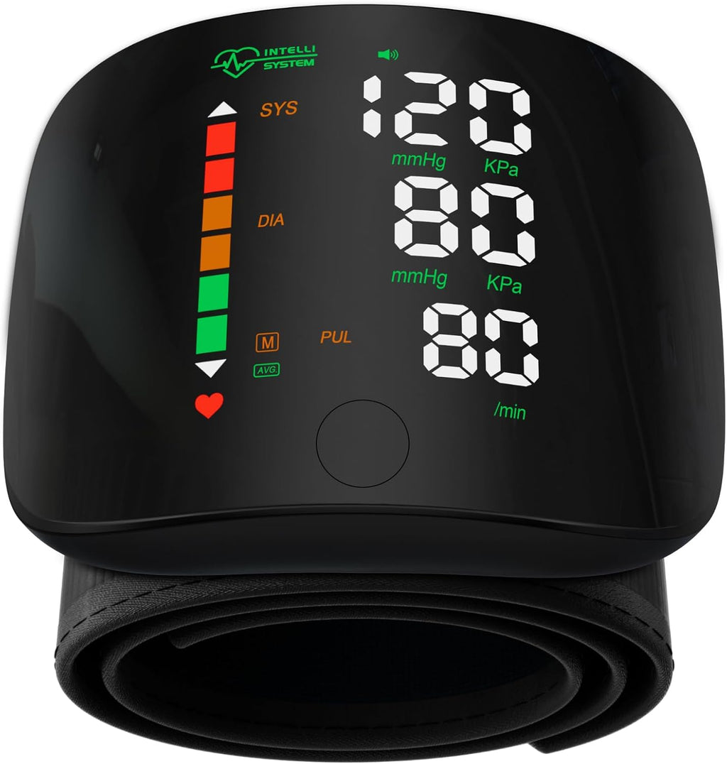 Double love Wrist Blood Pressure Monitor Led Display Black | Touch Screen Wrist Blood Pressure Cuff 99x2 Reading Memory Wrist Bp Monitor with Carrying Case