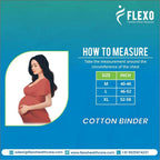 Flexo Post Surgical Cotton Abdominal Binder for Women | Breathable Cotton Support Belt for Pain Relief, Compression & Recovery (Size - L)